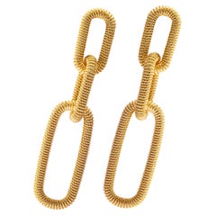 Alex Jona Gold-Plated Sterling Silver Link Chain Pendant Earrings