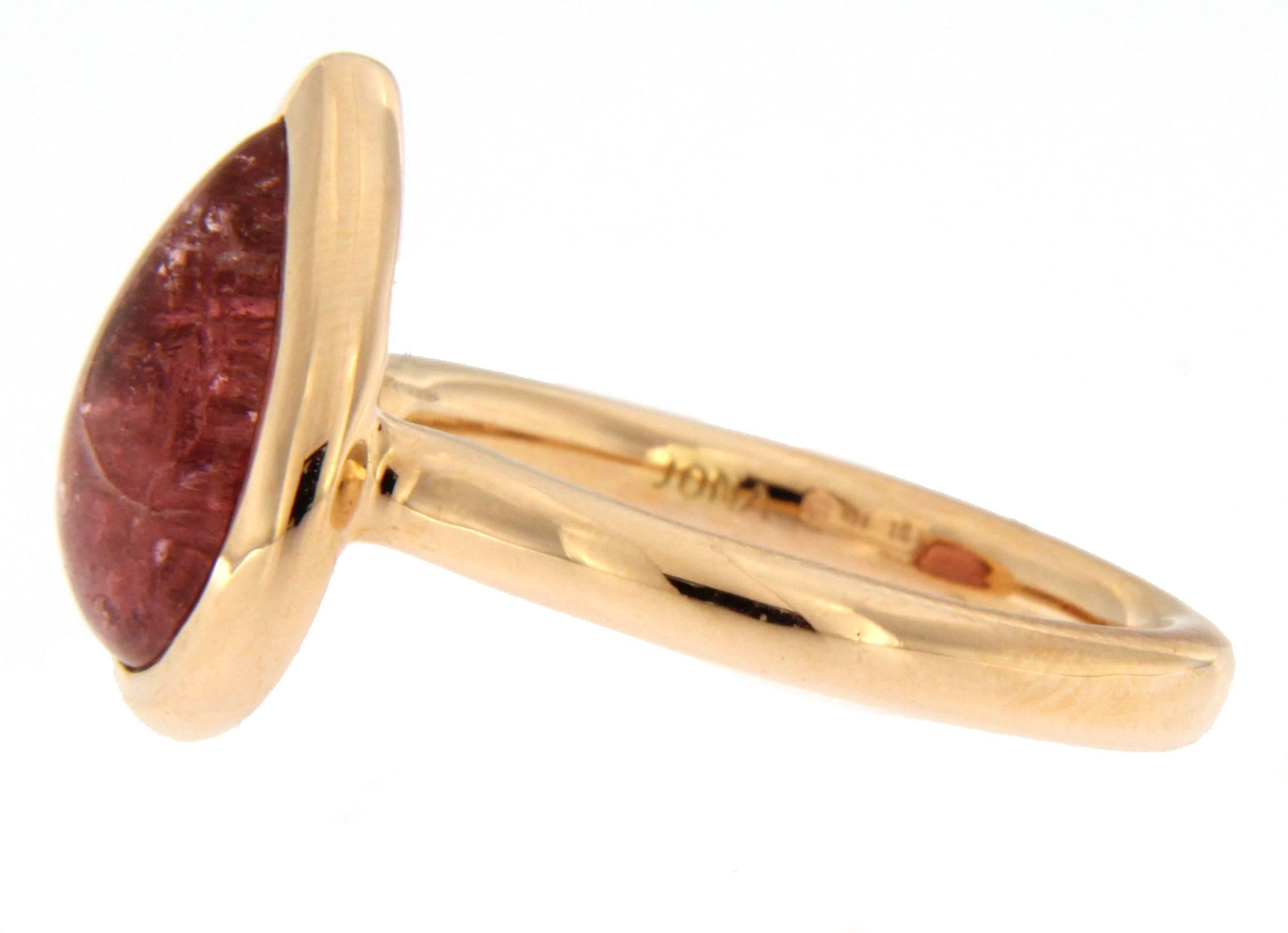 Women's or Men's Jona Pink Tourmaline 18 Karat Rose Gold Ring