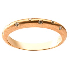 Alex Jona White Diamond 18 Karat Brushed Rose Gold Band Ring