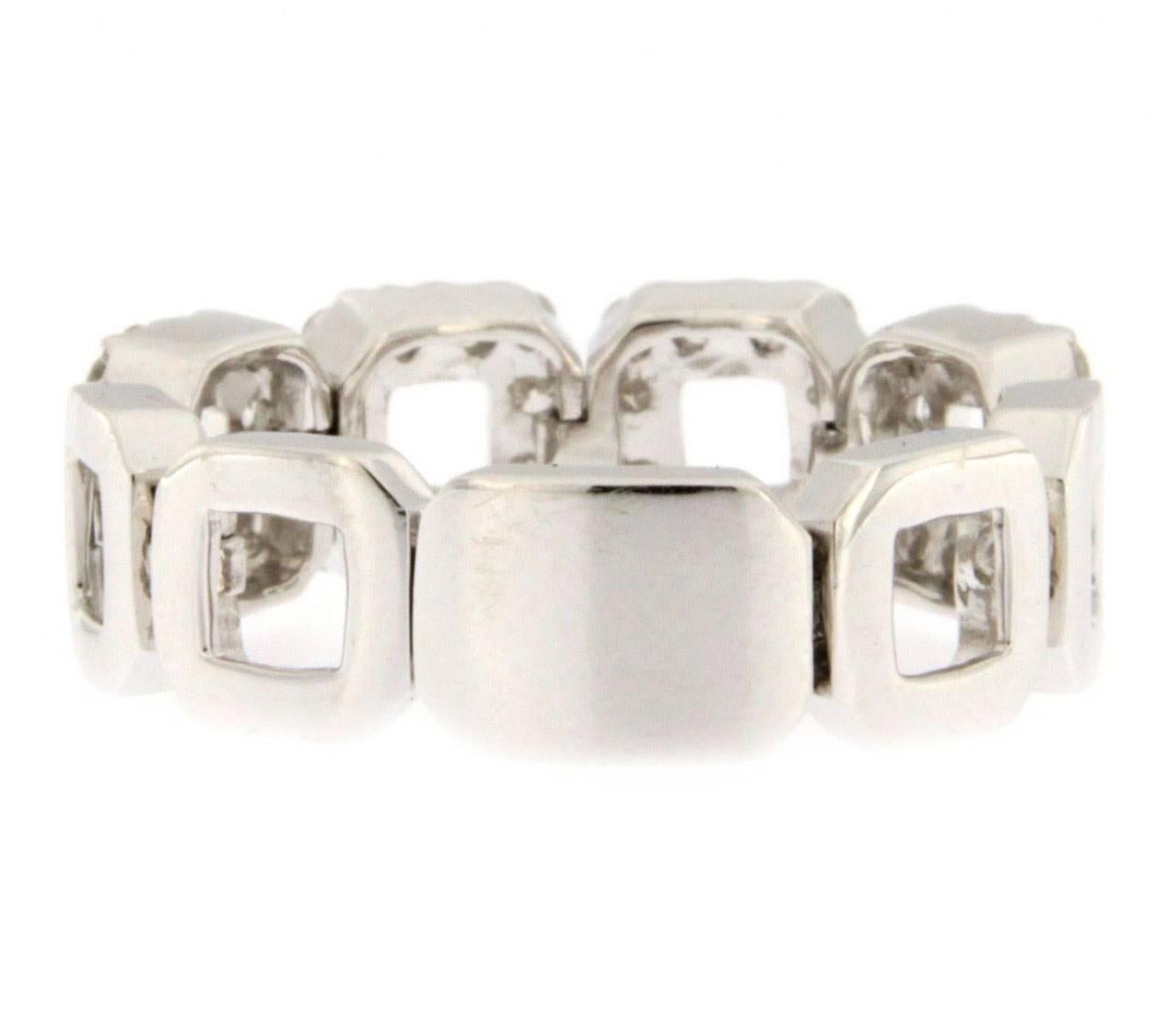 Women's Jona White Diamond 18 Karat White Gold Flexible Band Ring