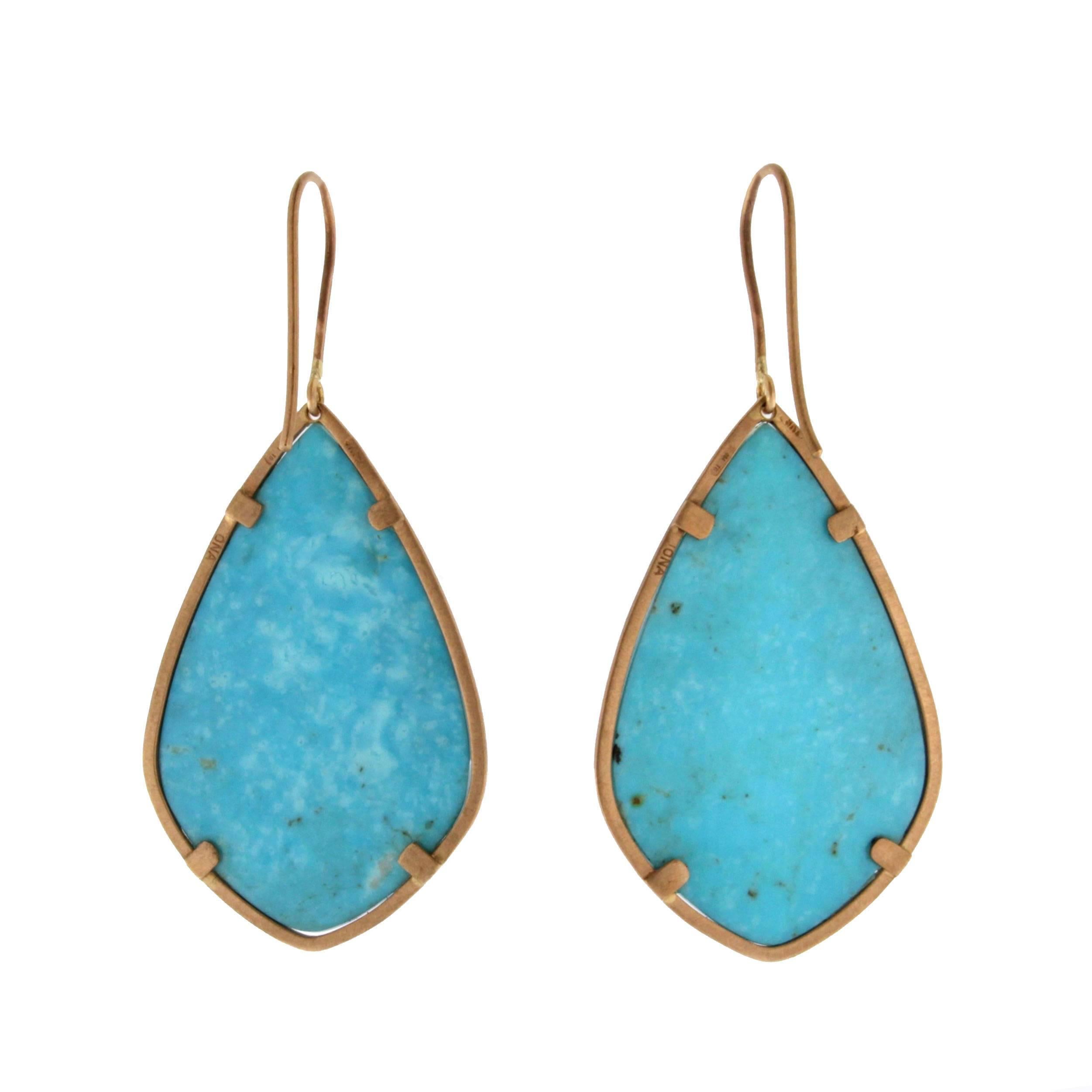 Women's Jona Turquoise Quartz Gold Drop Earrings