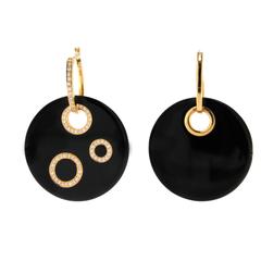 Alex Jona Onyx Diamond Gold Dangle Earrings