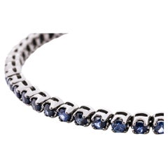 Alex Jona Bracelet tennis en or blanc 18 carats avec saphir bleu