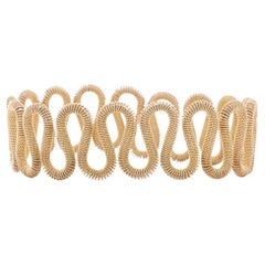 Alex Jona 18 Karat Yellow Gold Twisted Wire Flexible Bangle Bracelet