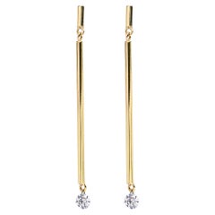 Alex Jona Floating White Diamond 18 Karat Yellow Gold Dangle Earrings