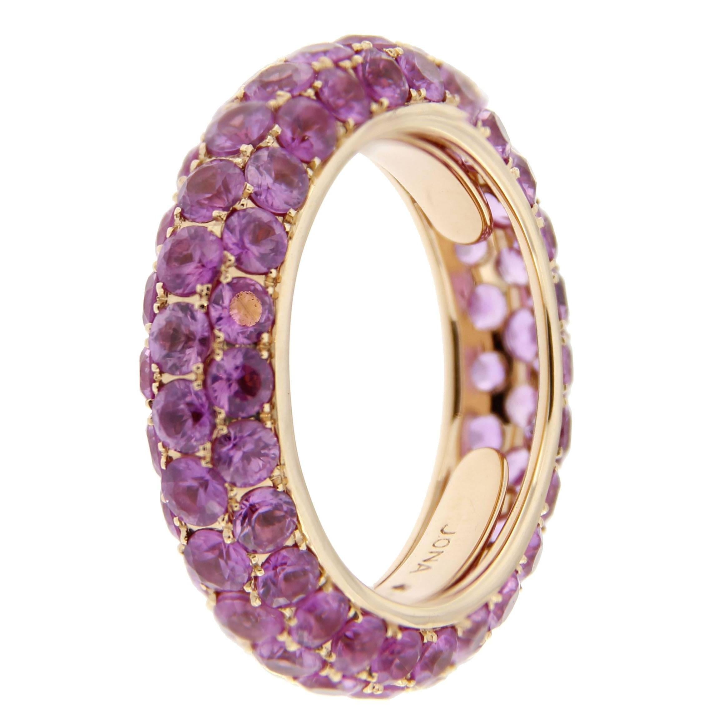 pink sapphire pave ring