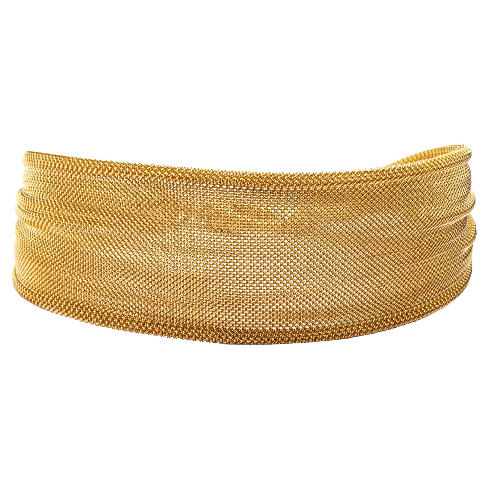 Alex Jona Gold-Plated Sterling Silver Woven Plissé Cuff Bracelet