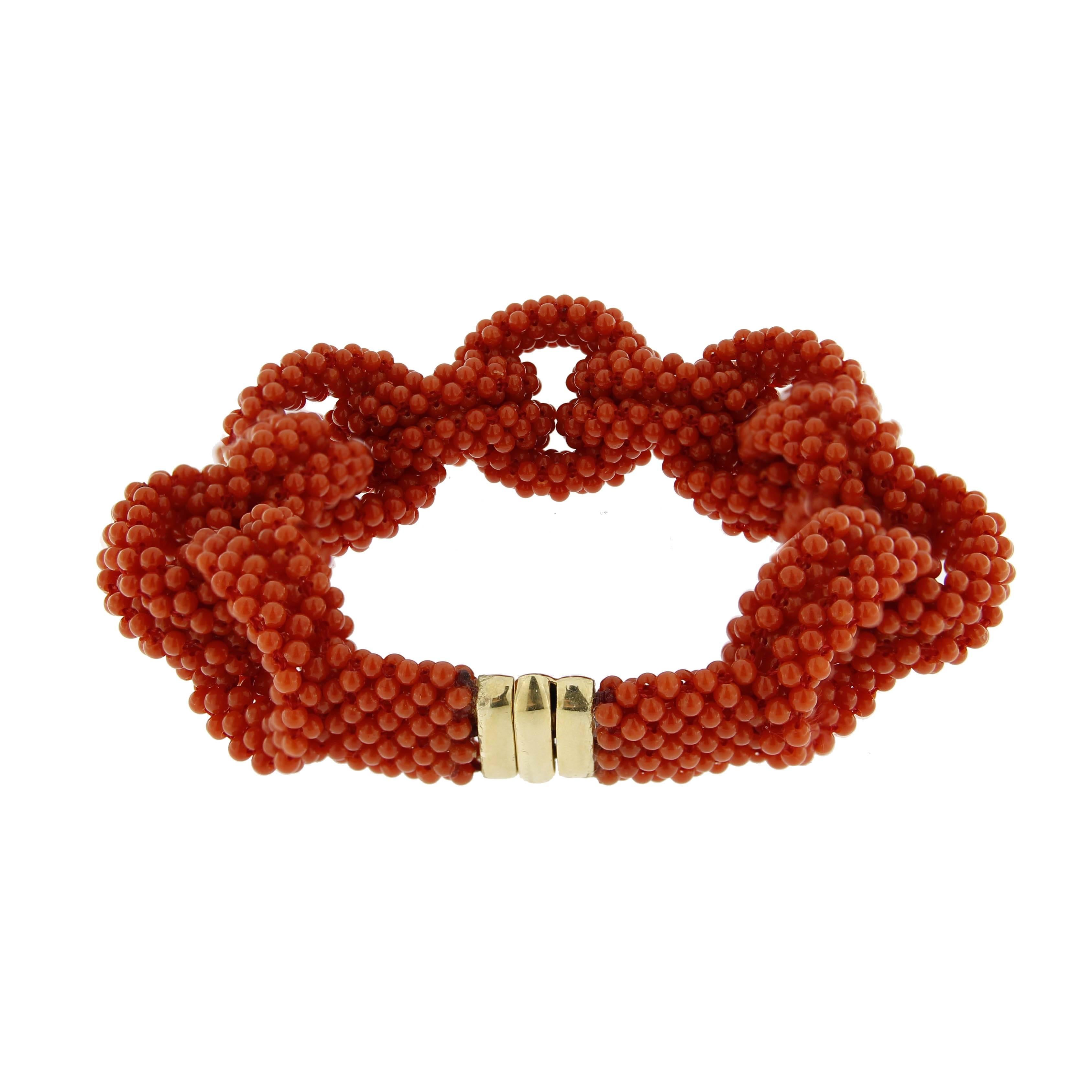Women's Jona Red Coral Curb-Link Bracelet