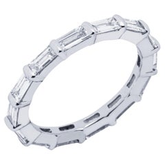 Alex Jona Baguette White Diamond Platinum Eternity Band Ring