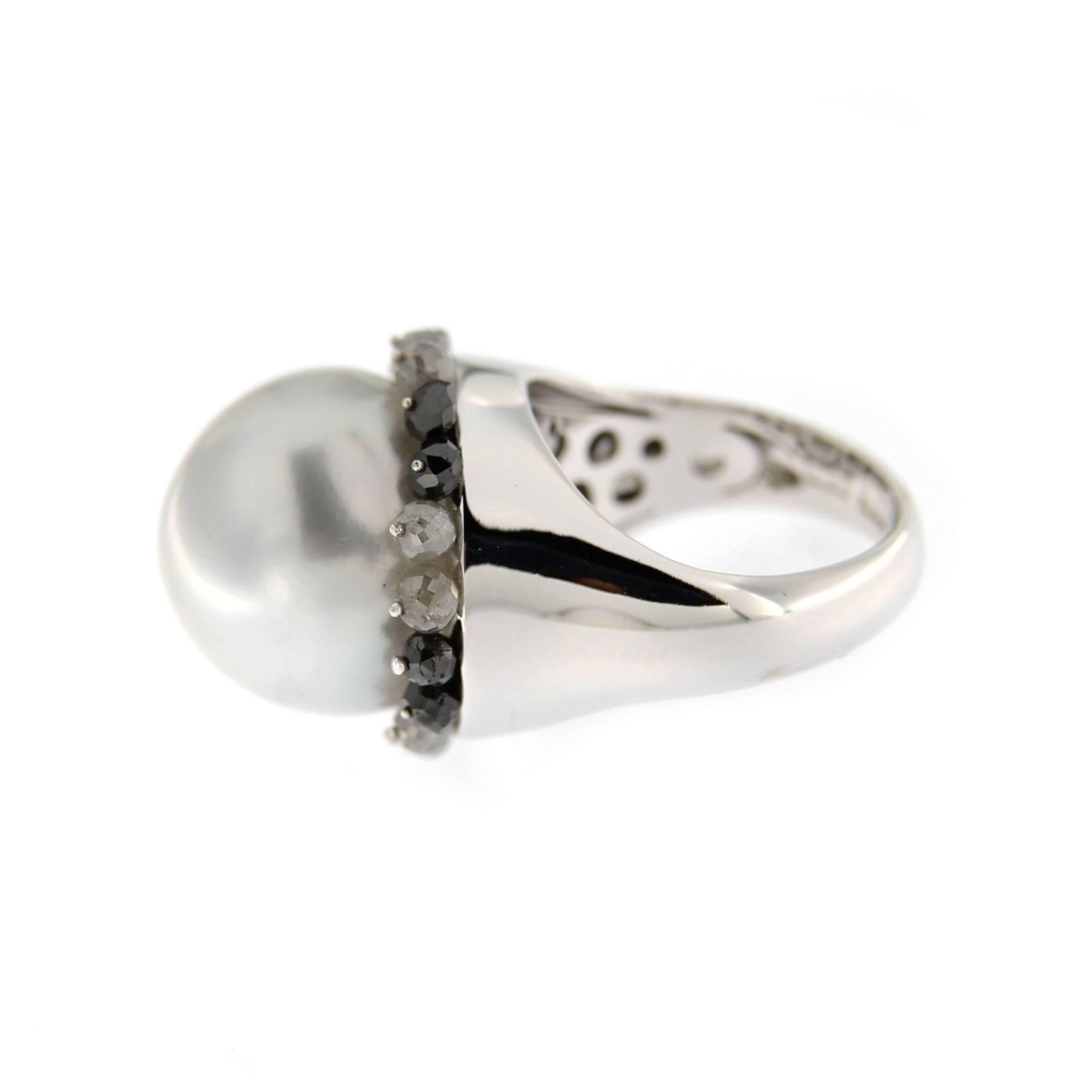Women's Jona Baroque Pearl Diamond White Gold Ring