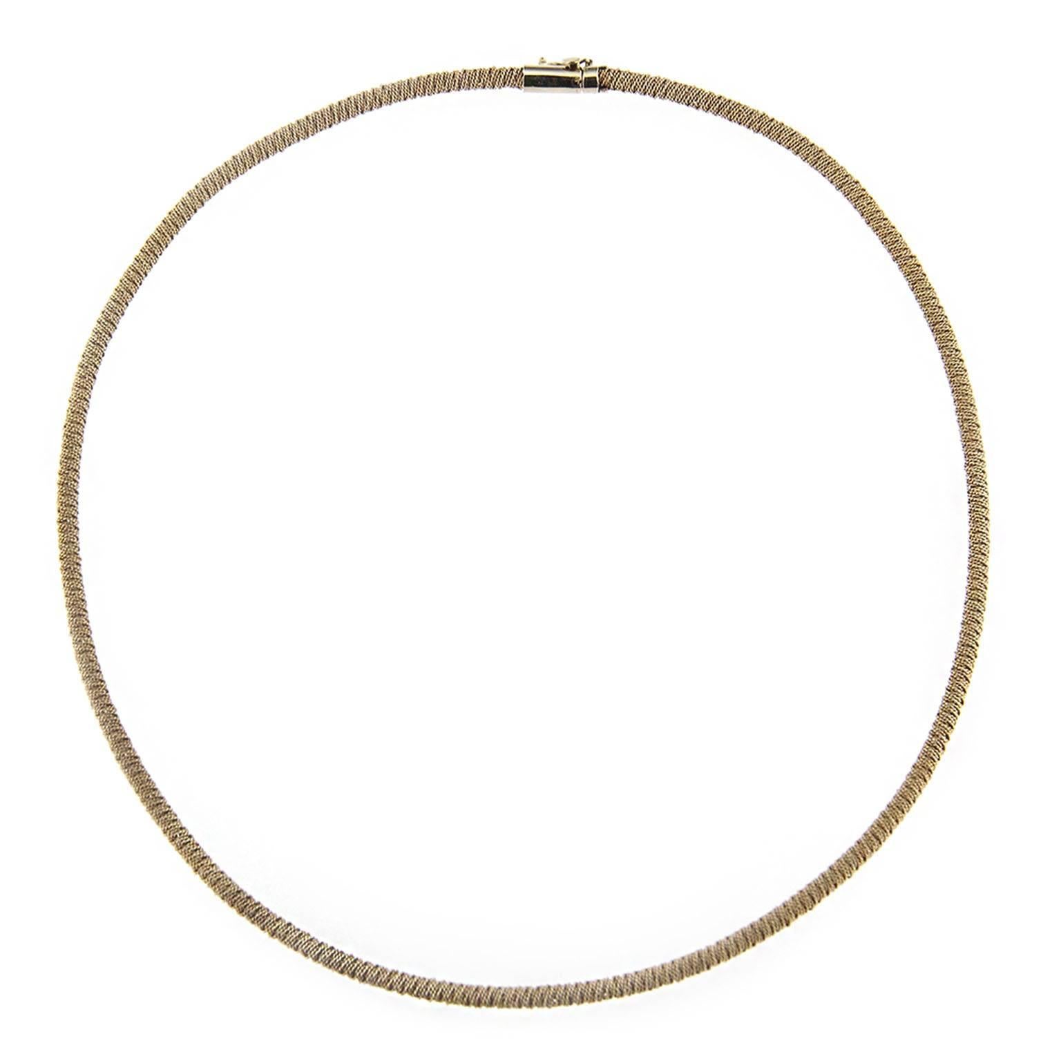 Alex Jona 18k Yellow Gold Twisted Wire Flexible Choker Necklace For ...