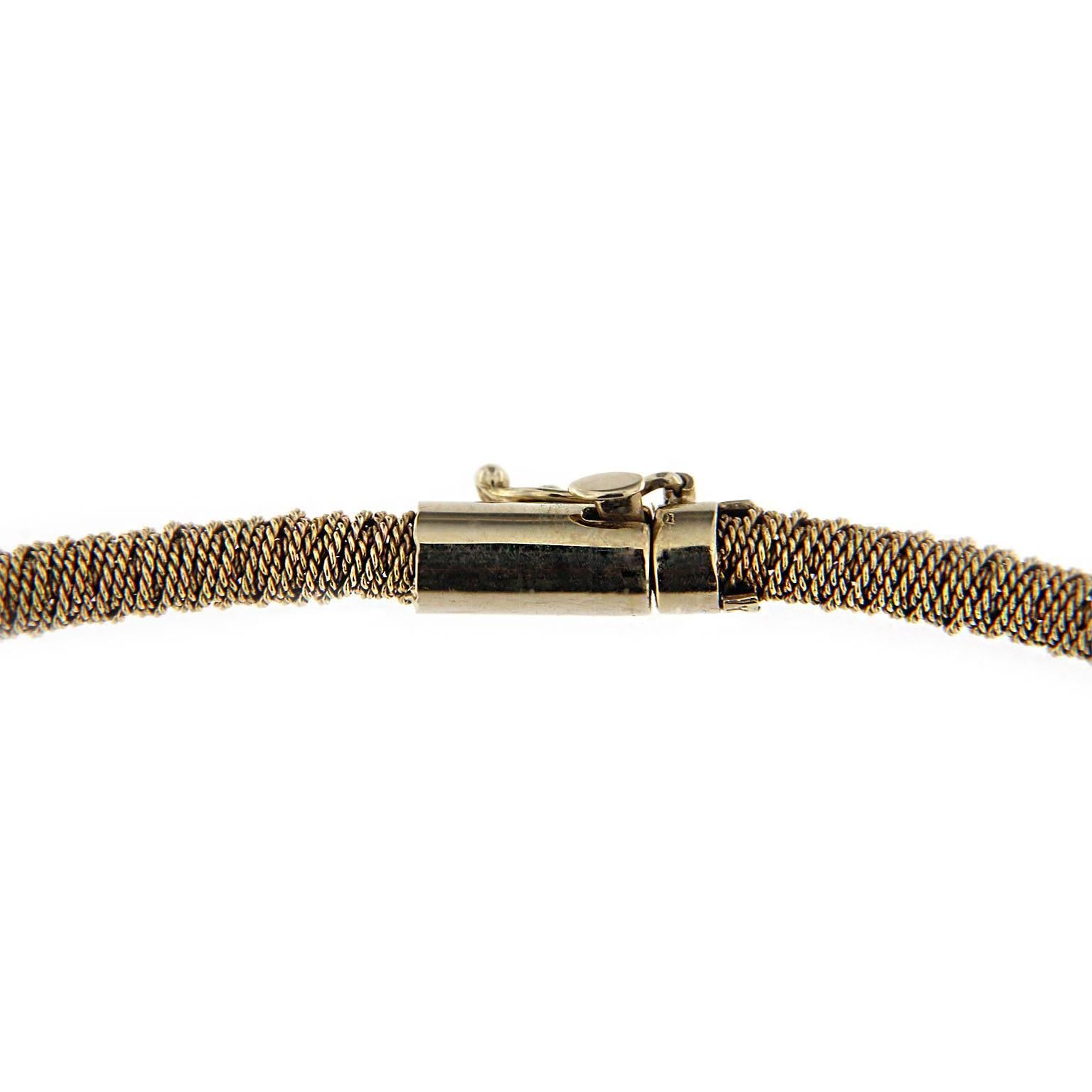 Alex Jona Collar gargantilla de alambre trenzado de oro blanco Contemporáneo en venta