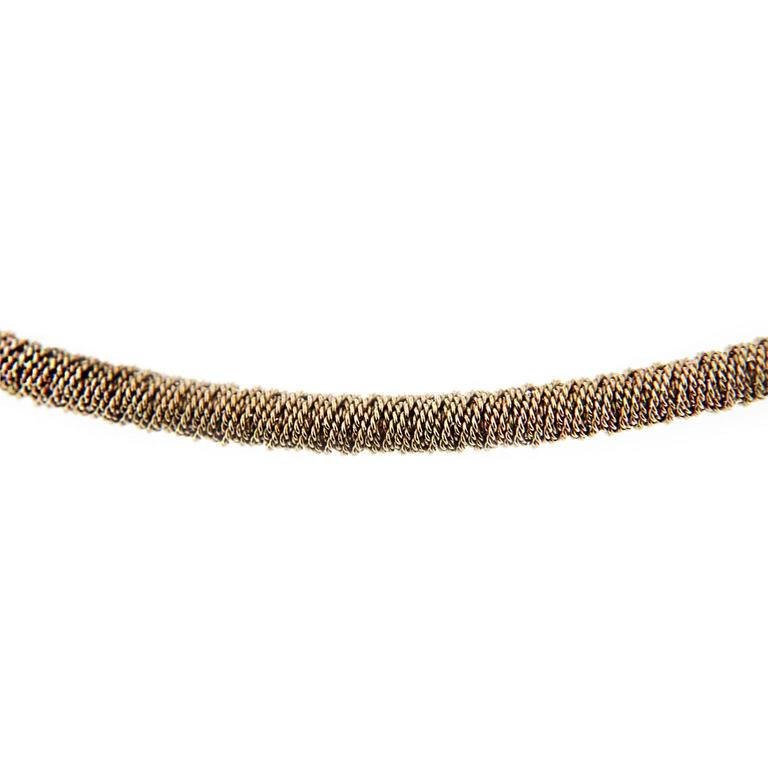 Jona White Gold Twisted Wire Choker Necklace For Sale at 1stdibs