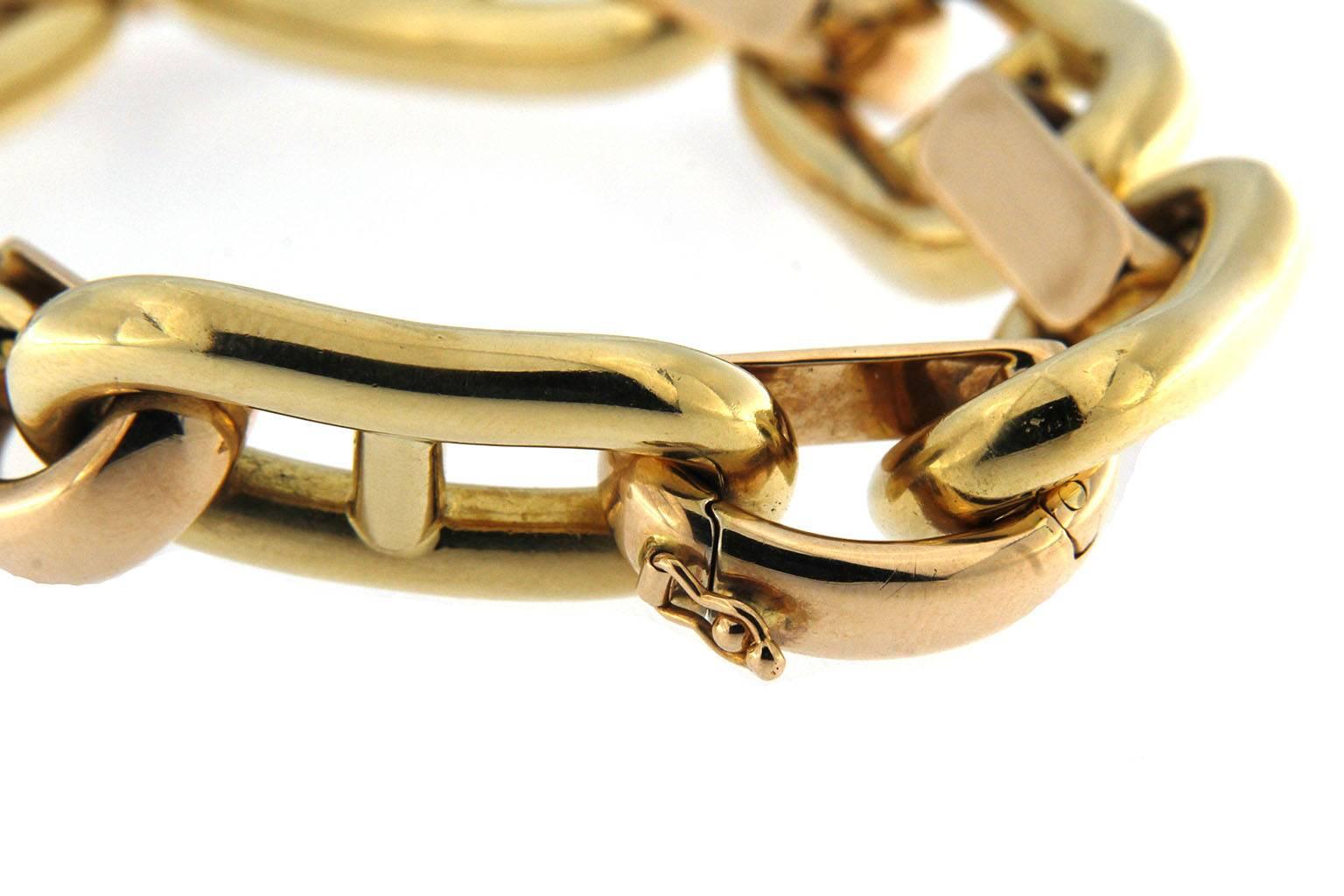 Jona Chaine d'Ancre Yellow and Rose Gold Link Bracelet 1