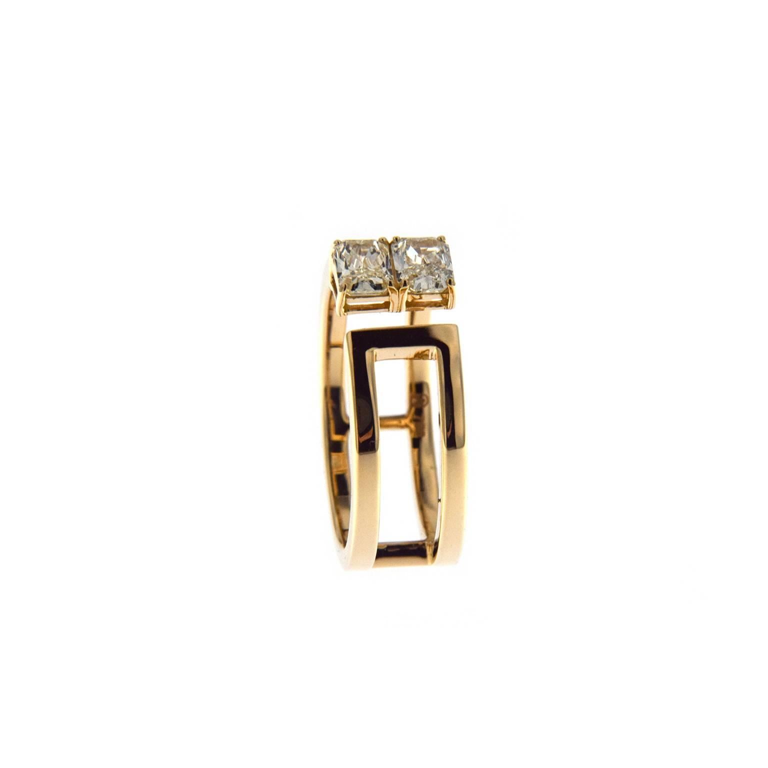 Women's Jona Yellow Radiant Cut Diamond 18 Karat Yellow Gold Band Ring