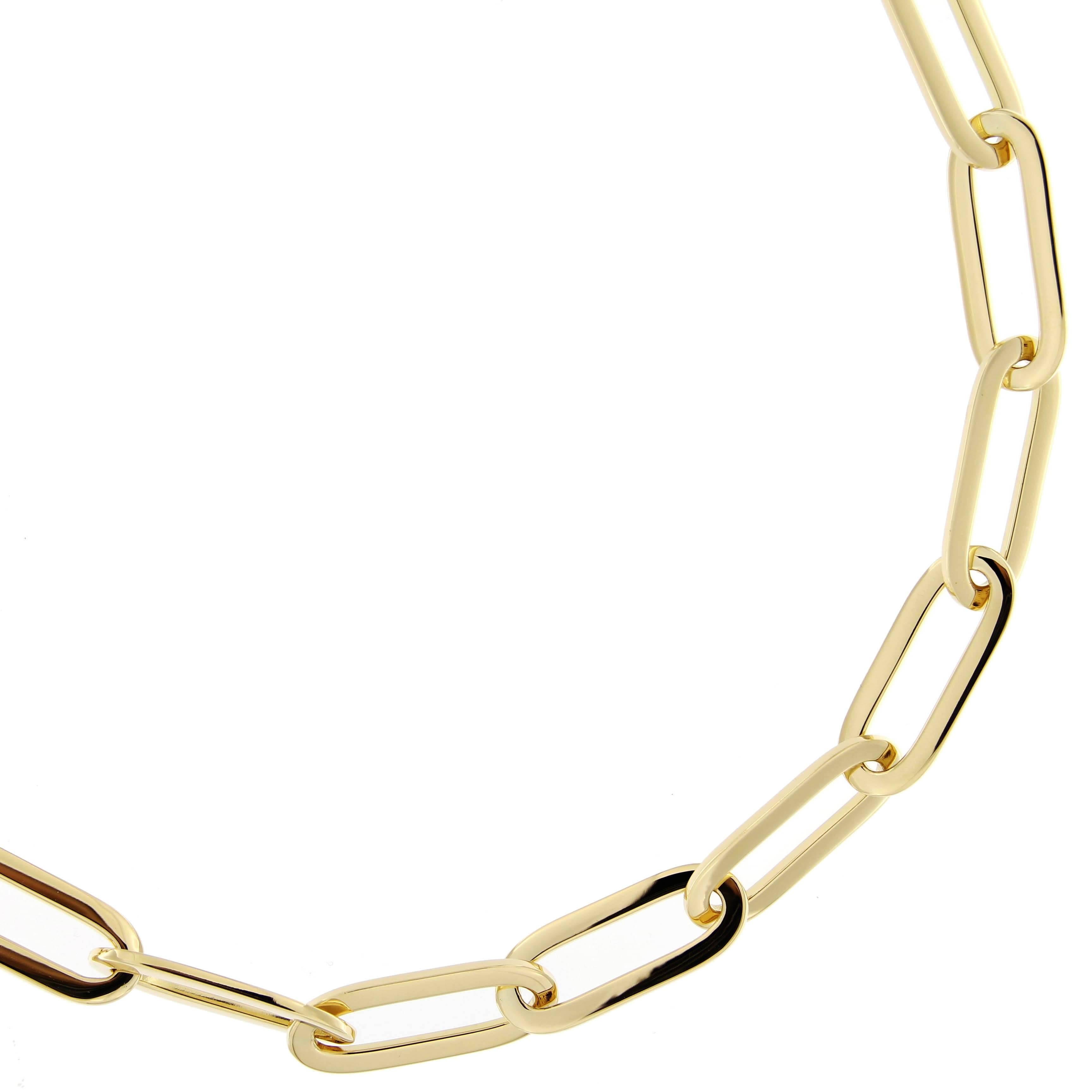 Alex Jona 18 Karat Yellow Gold Link Chain Necklace In New Condition In Torino, IT