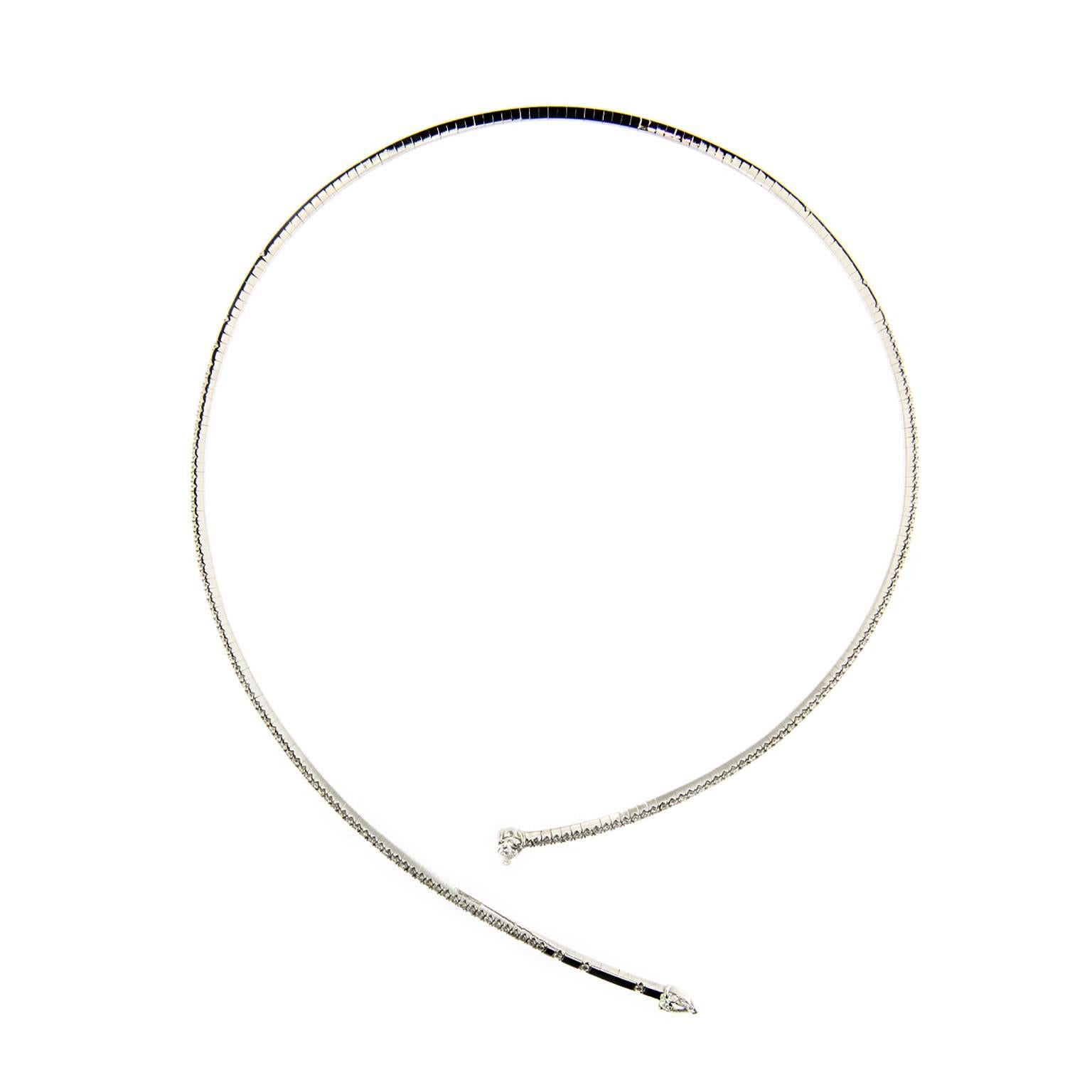 white gold choker necklace
