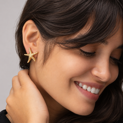 Alex Jona 18 Karat Yellow Gold Starfish Earrings