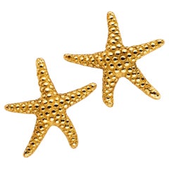 Alex Jona 18 Karat Yellow Gold Starfish Earrings