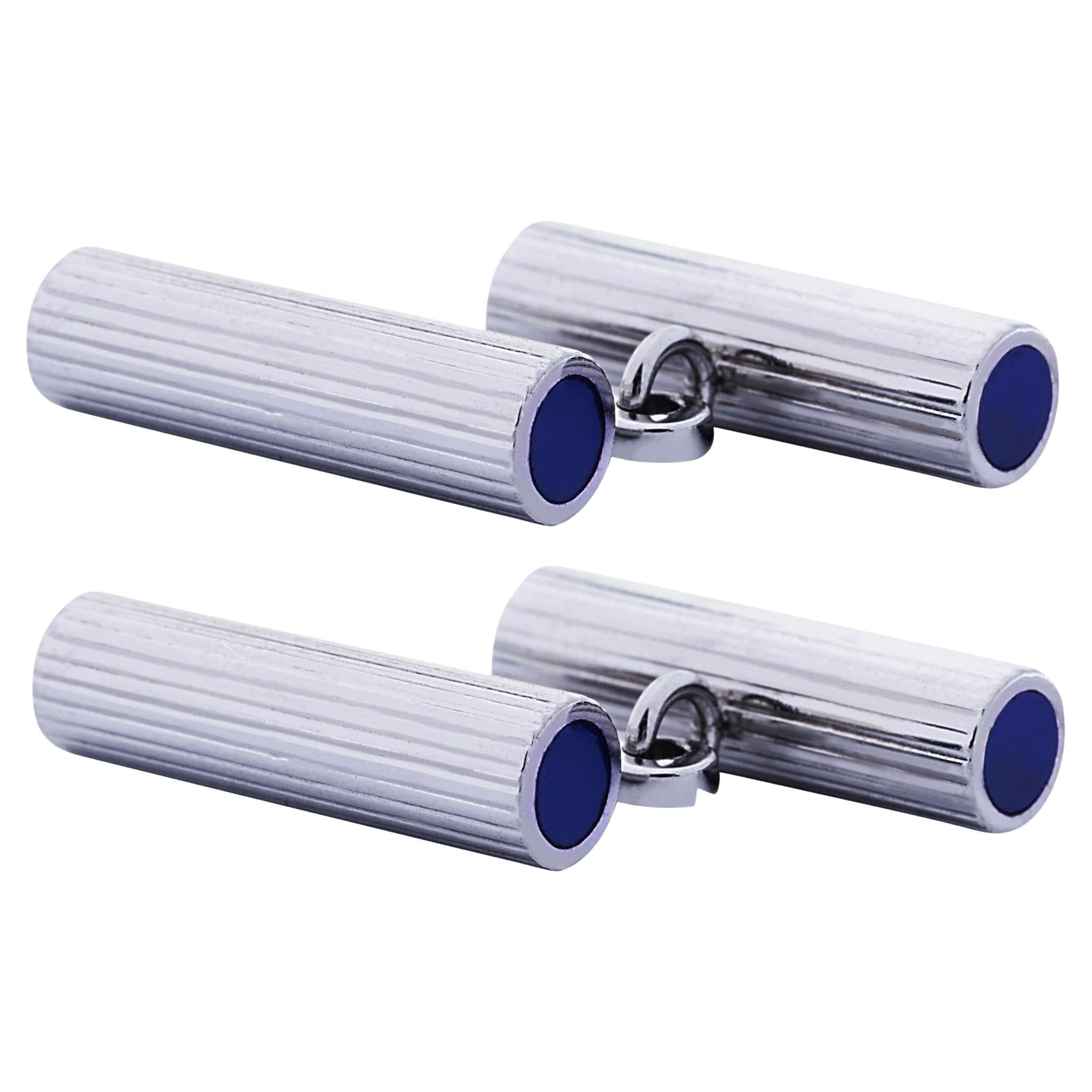 Alex Jona Lapis Lazuli Sterling Silver Bar Cufflinks