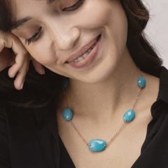 Alex Jona Turquoise 18 Karat Rose Gold Chain Necklace