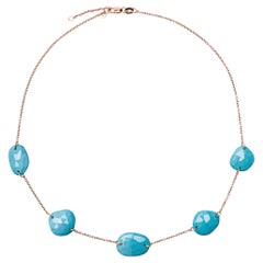 Alex Jona Turquoise 18 Karat Rose Gold Chain Necklace