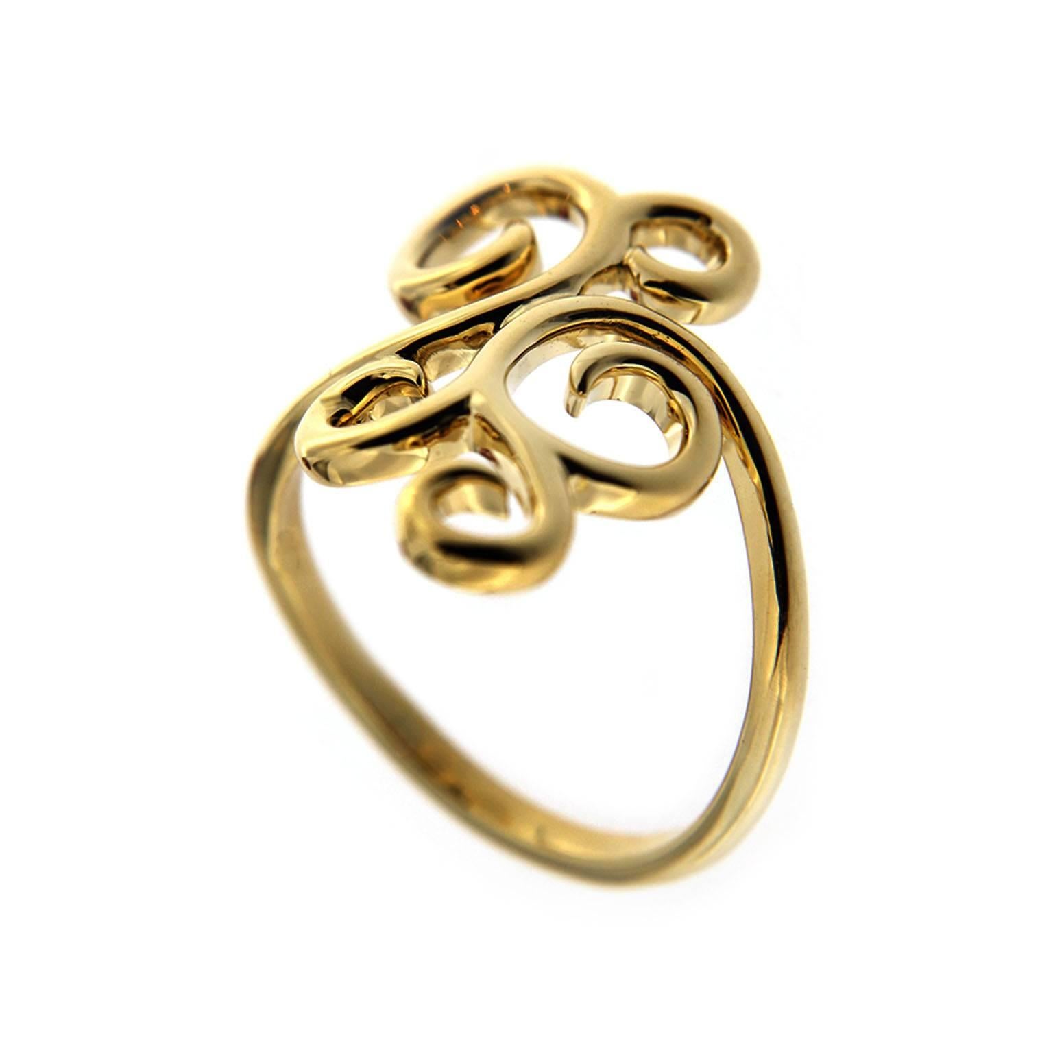 Jona Ghirigori Swirl 18 Karat Gold Ring In New Condition In Torino, IT