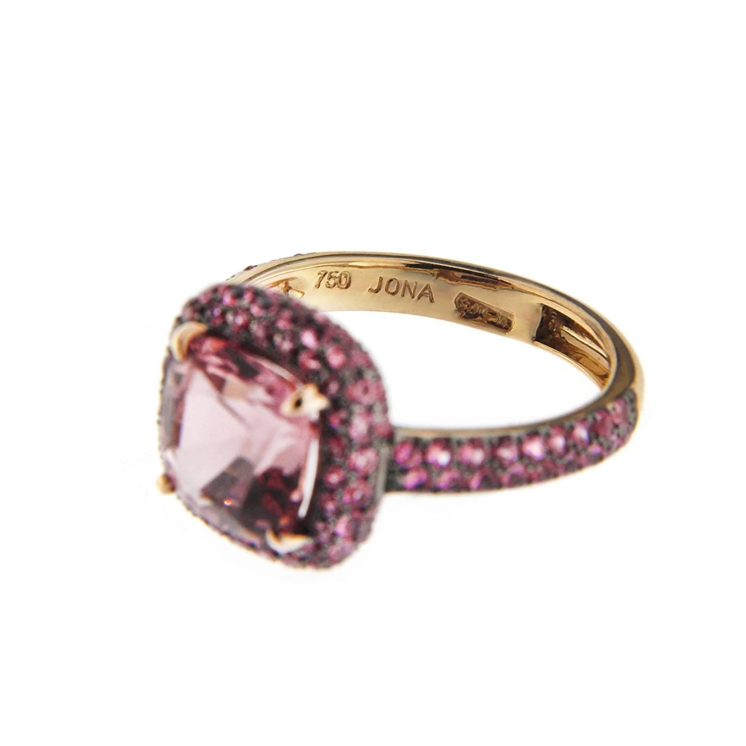 Women's Jona Pink Spinel Pink Sapphire 18 Karat Rose Gold Ring
