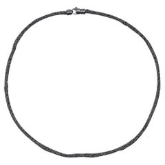 Alex Jona Sterling Silver Black Rhodium Woven Chain Necklace
