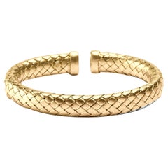 Alex Jona Bracelet jonc tissé panier en argent sterling plaqué or