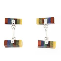Jona Semi Precious Stone Sterling Silver Cufflinks