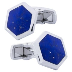 Alex Jona Lapis Lazuli Cusp Sterling Silver Cufflinks