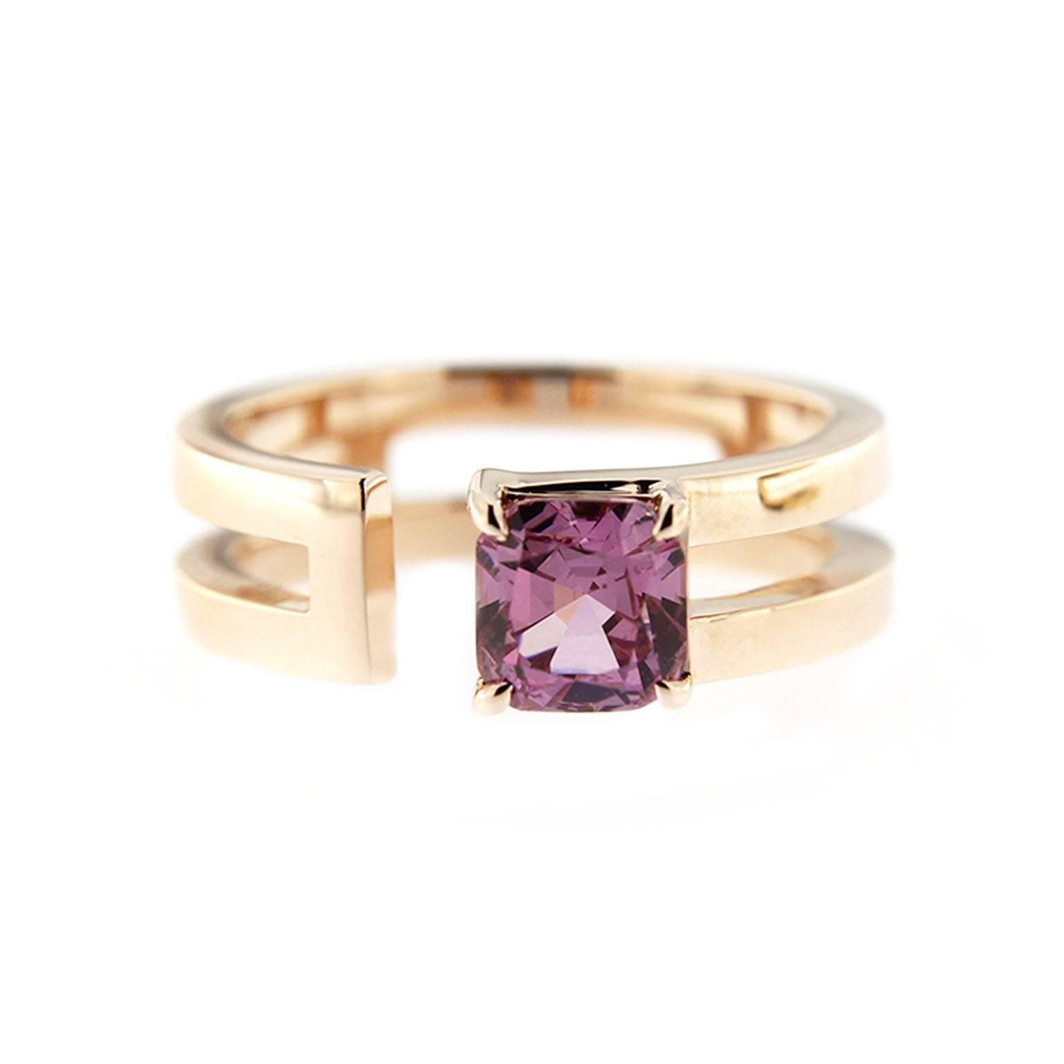 Jona Pink Spinel 18 Karat Yellow Gold Band Ring In New Condition In Torino, IT
