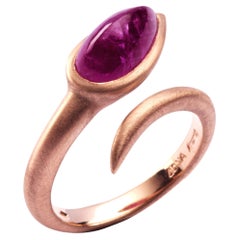 Alex Jona Cabochon Ruby 18 Karat Rose Gold Coil Ring