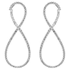 Alex Jona Infinity White Diamond 18 Karat White Gold Drop Earrings