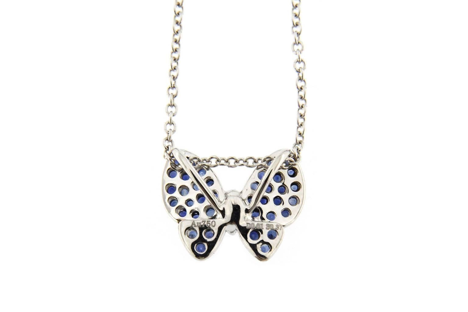 white gold butterfly necklace
