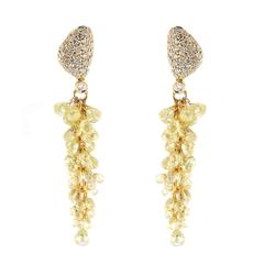 Jona Fancy Yellow Diamond Gold Cluster Earrings 3