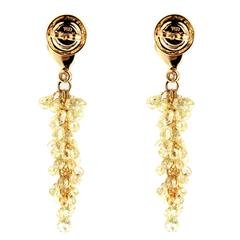 Jona Fancy Yellow Diamond 18 Karat Yellow Gold Cluster Earrings