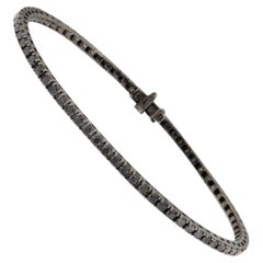 Alex Jona Schwarzes Diamant-Tennisarmband aus 18 Karat Weißgold mit schwarzem Rhodium