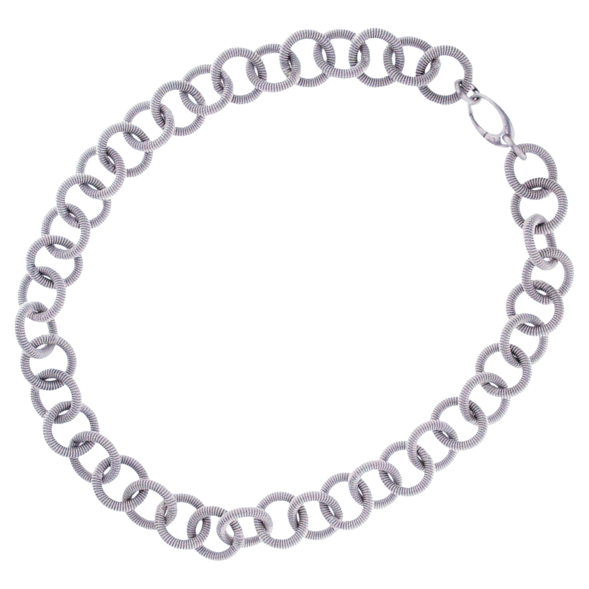 Alex Jona Sterling Silver Link Chain Necklace For Sale