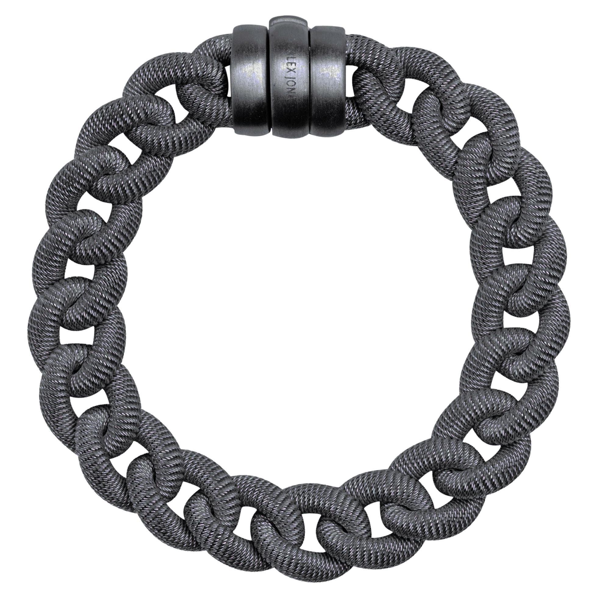 Alex Jona Sterling Silver Curb Link Chain Bracelet For Sale