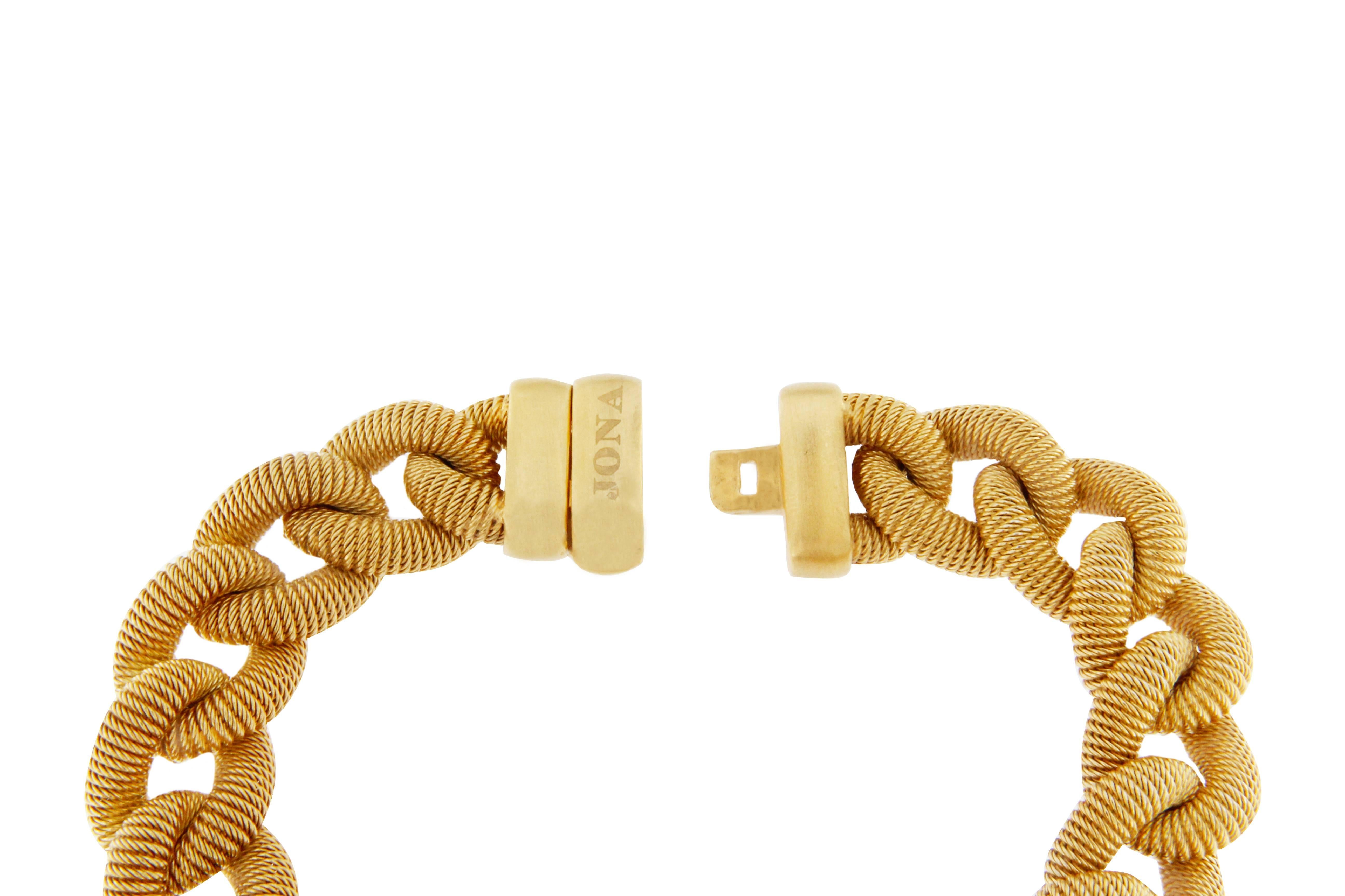 Women's or Men's Jona Gold Plate Sterling Silver Curb Link Bracelet