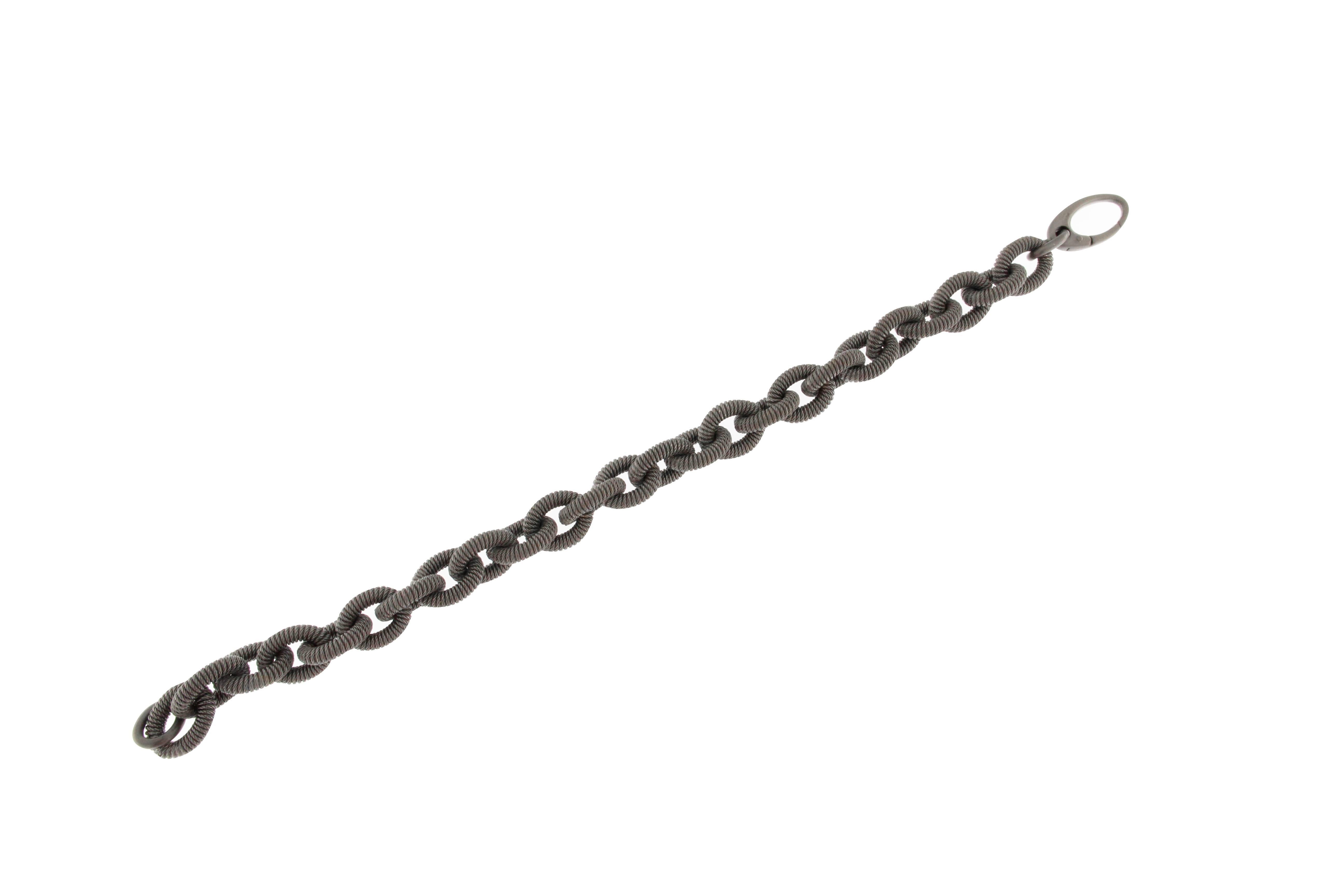 Jona Sterling Silver Link Chain Bracelet In New Condition In Torino, IT