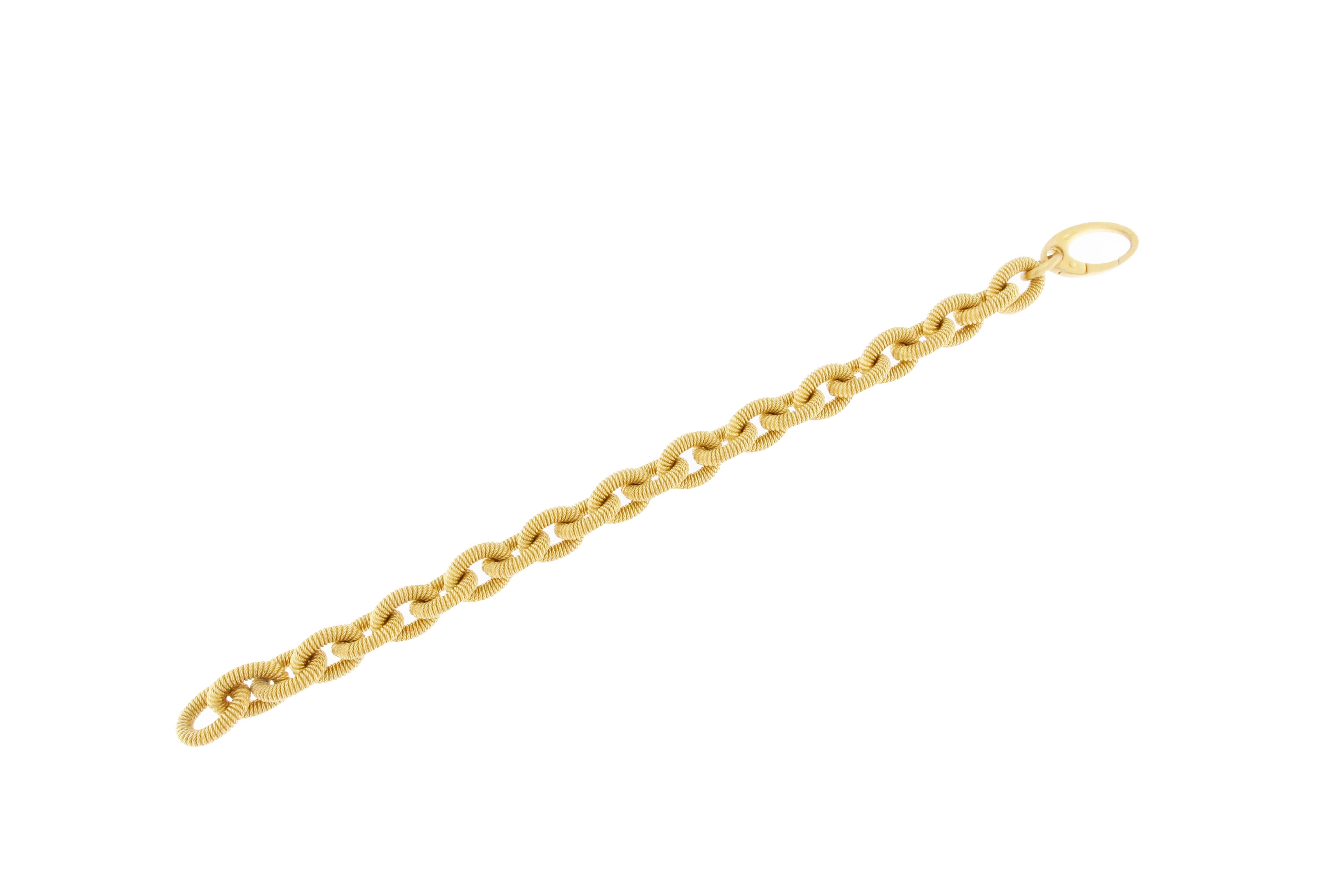 Jona Gold-Plated Sterling Silver Link Chain Bracelet In New Condition In Torino, IT