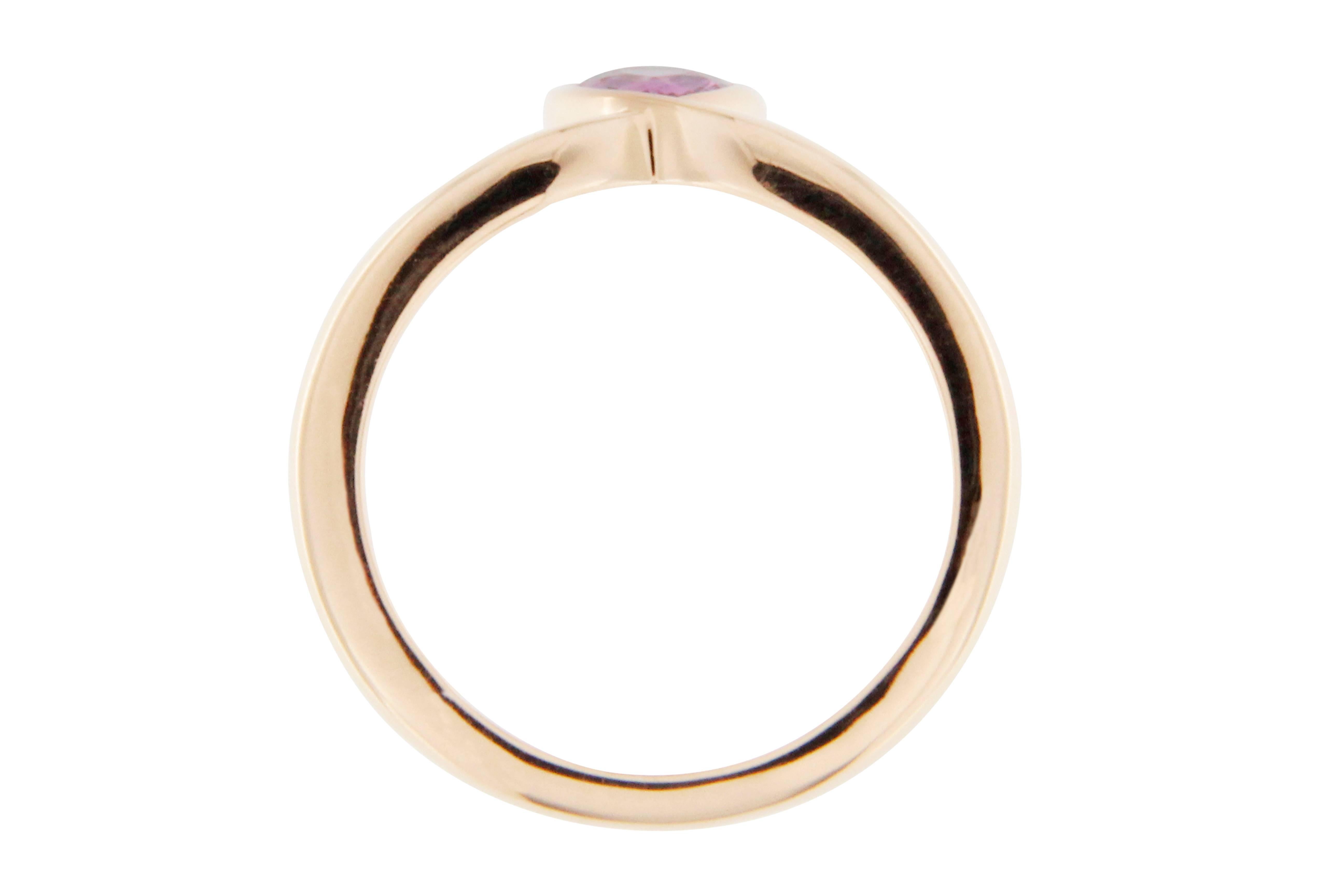 Women's Jona Pink Sapphire 18 karat Rose Gold Solitaire Ring