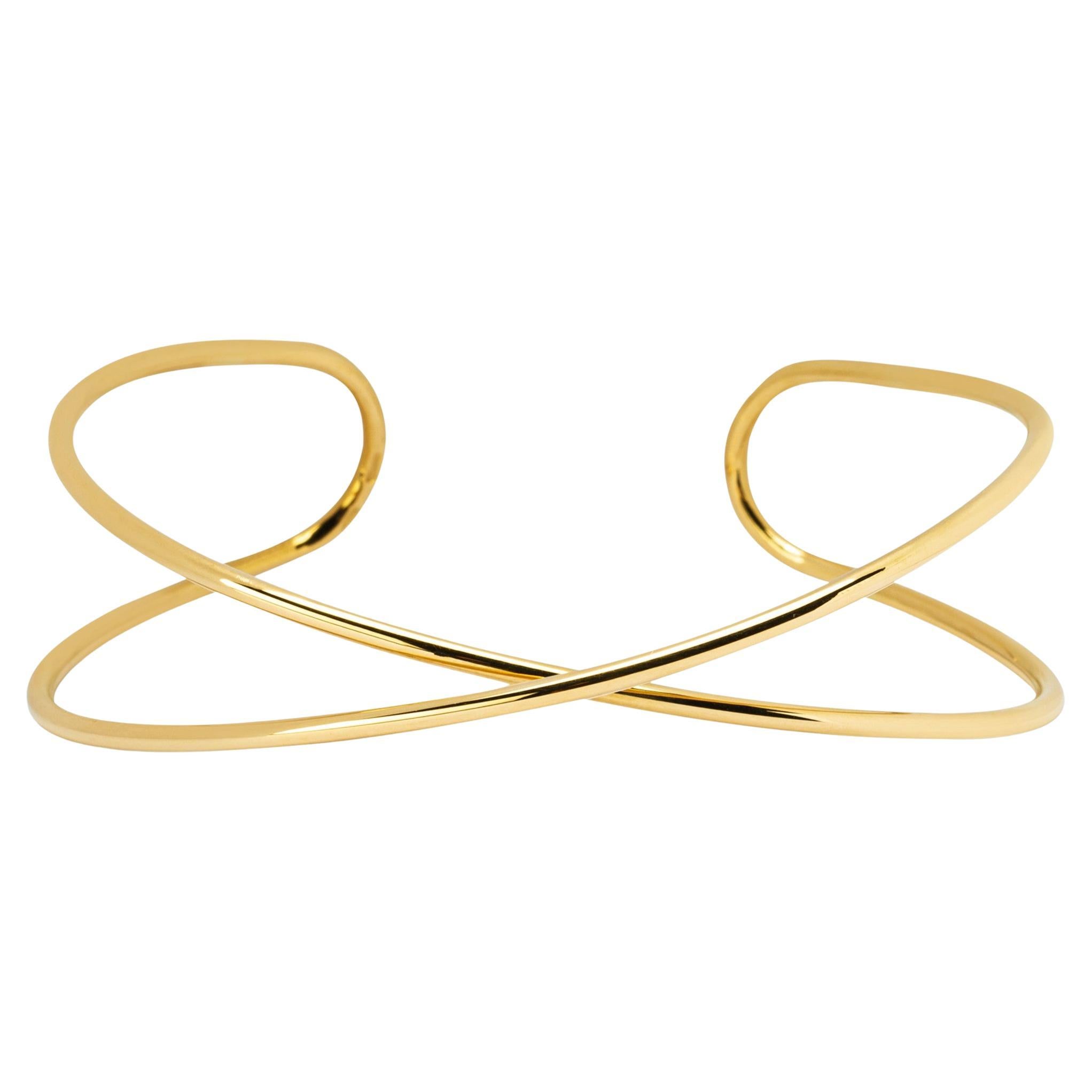 Alex Jona 18 Karat Yellow Gold Bangle Bracelet For Sale