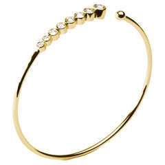 Alex Jona White Diamond 18 Karat Yellow Gold Bangle Bracelet