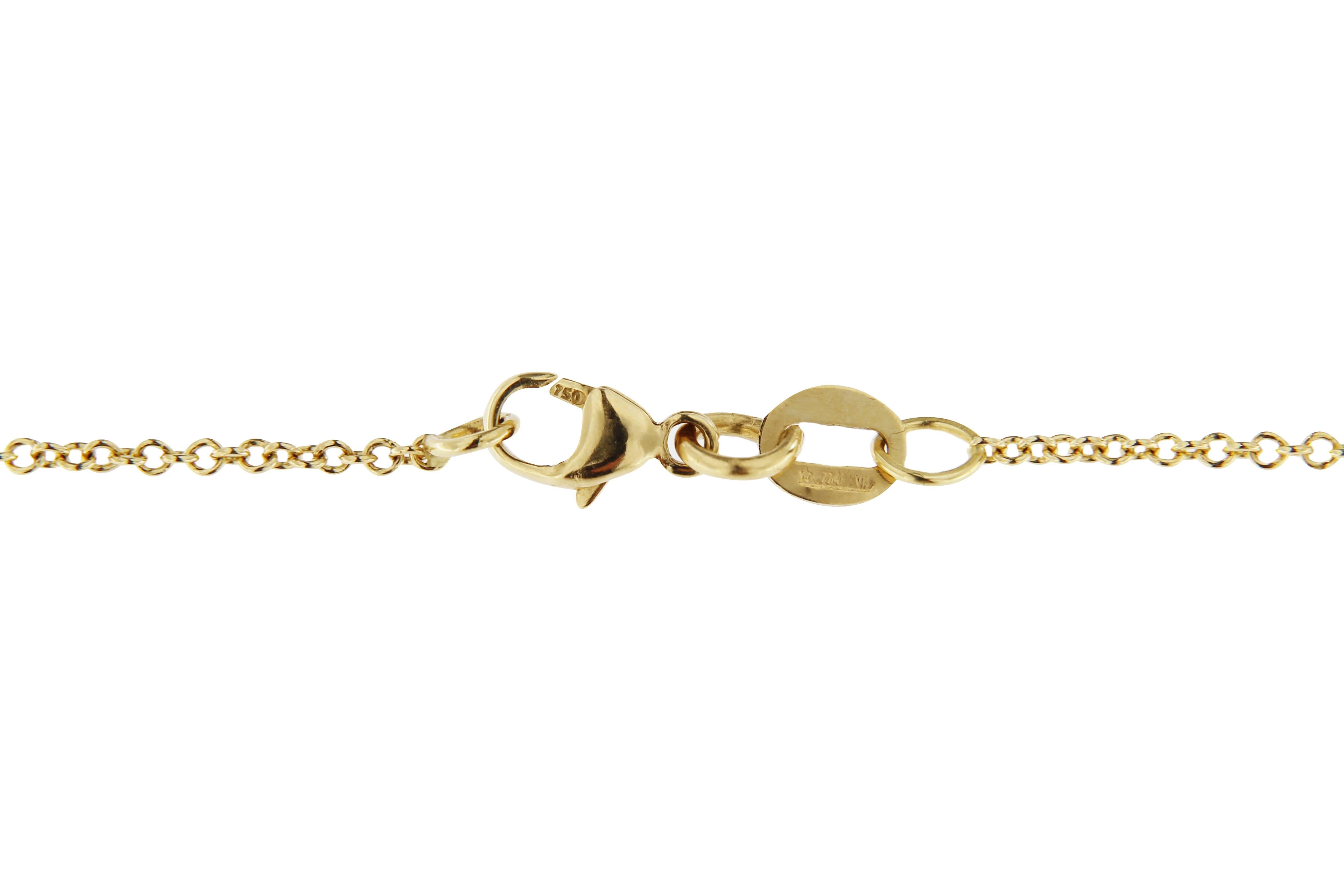 Jona Citrine White Diamond 18 Karat yellow Gold Flower Pendant Necklace In New Condition In Torino, IT