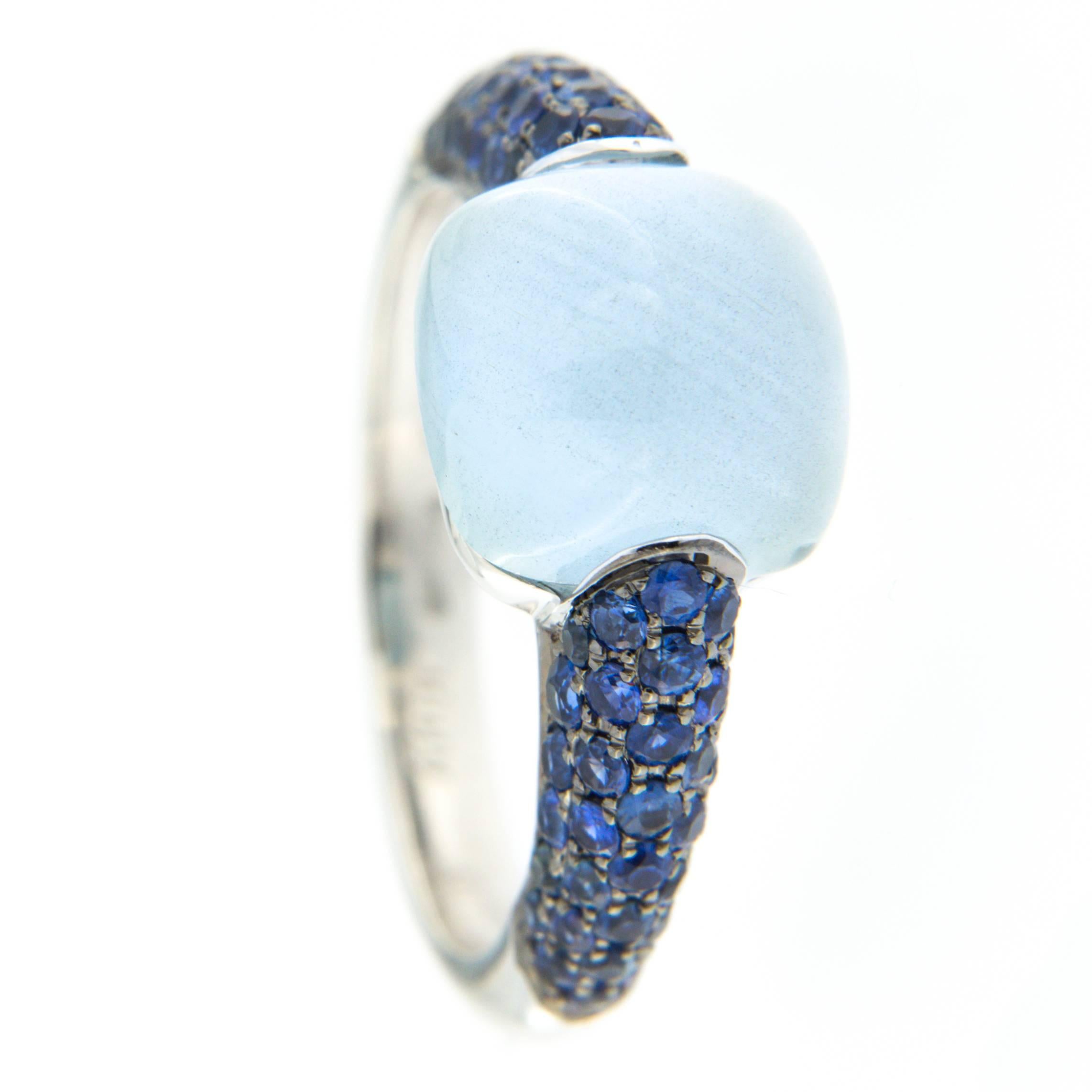 Jona Aquamarine Blue Sapphire 18k White Gold Ring