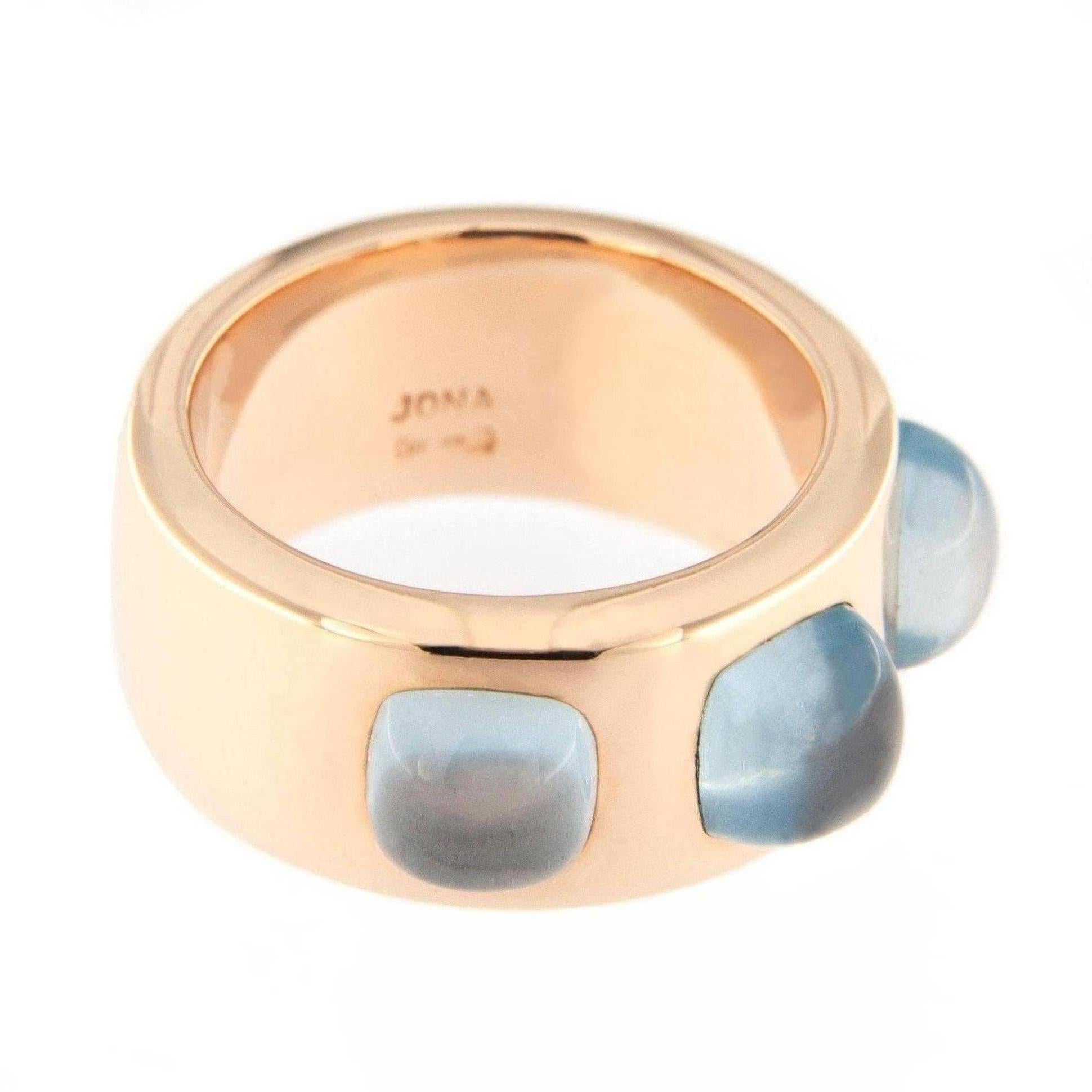 Women's Jona Aquamarine 18 Karat Rose Gold Band Ring